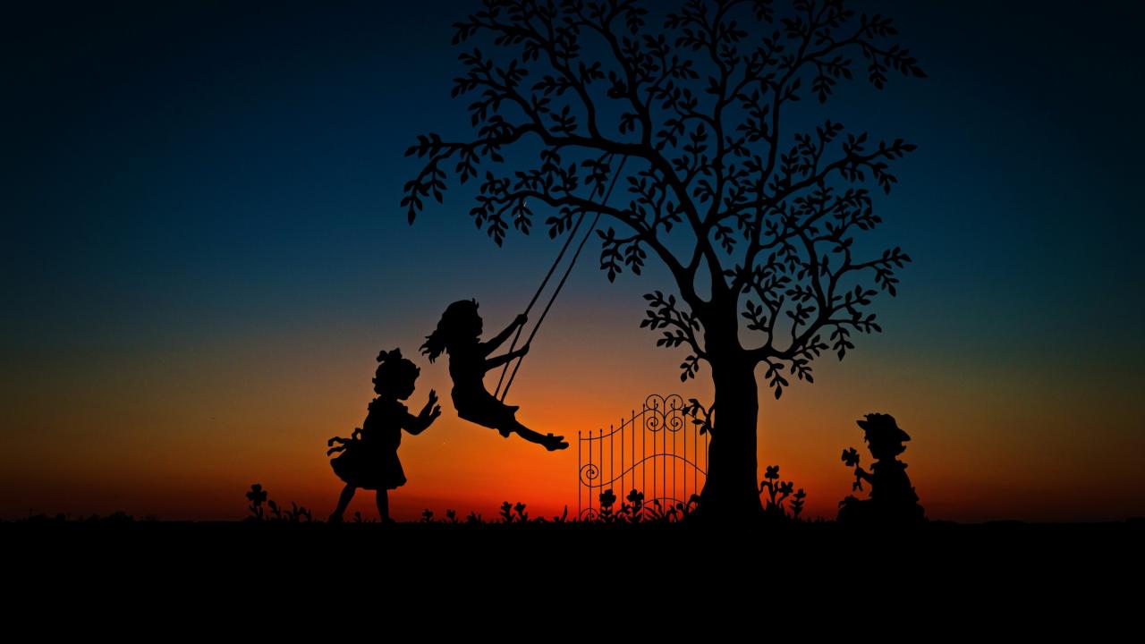 3840x2160 Children Play Swing Evening Sky 4k HD 4k Wallpapers, Images, Backgrounds, Photos and Pictures